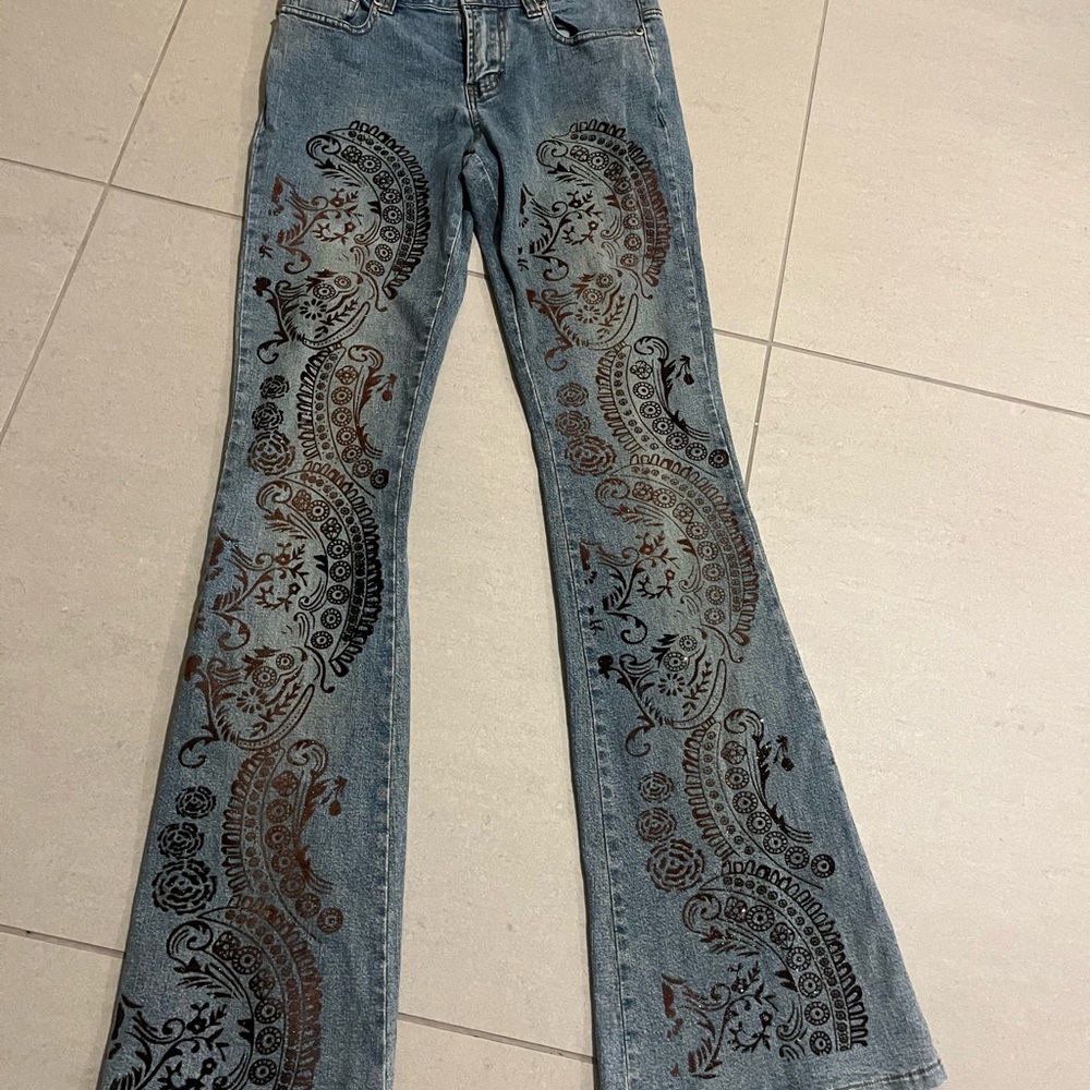 Embroidered Blue Jeans